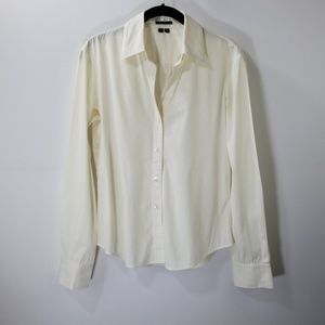 Theory Off White Button Down Top Size S